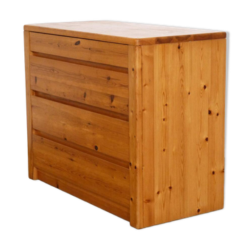 Minimalist pine chest of drawers from the 1970s.