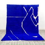 Majorelle blue rug handmade in Morocco _ pure organic wool rug