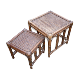 Bamboo and rattan trundle tables