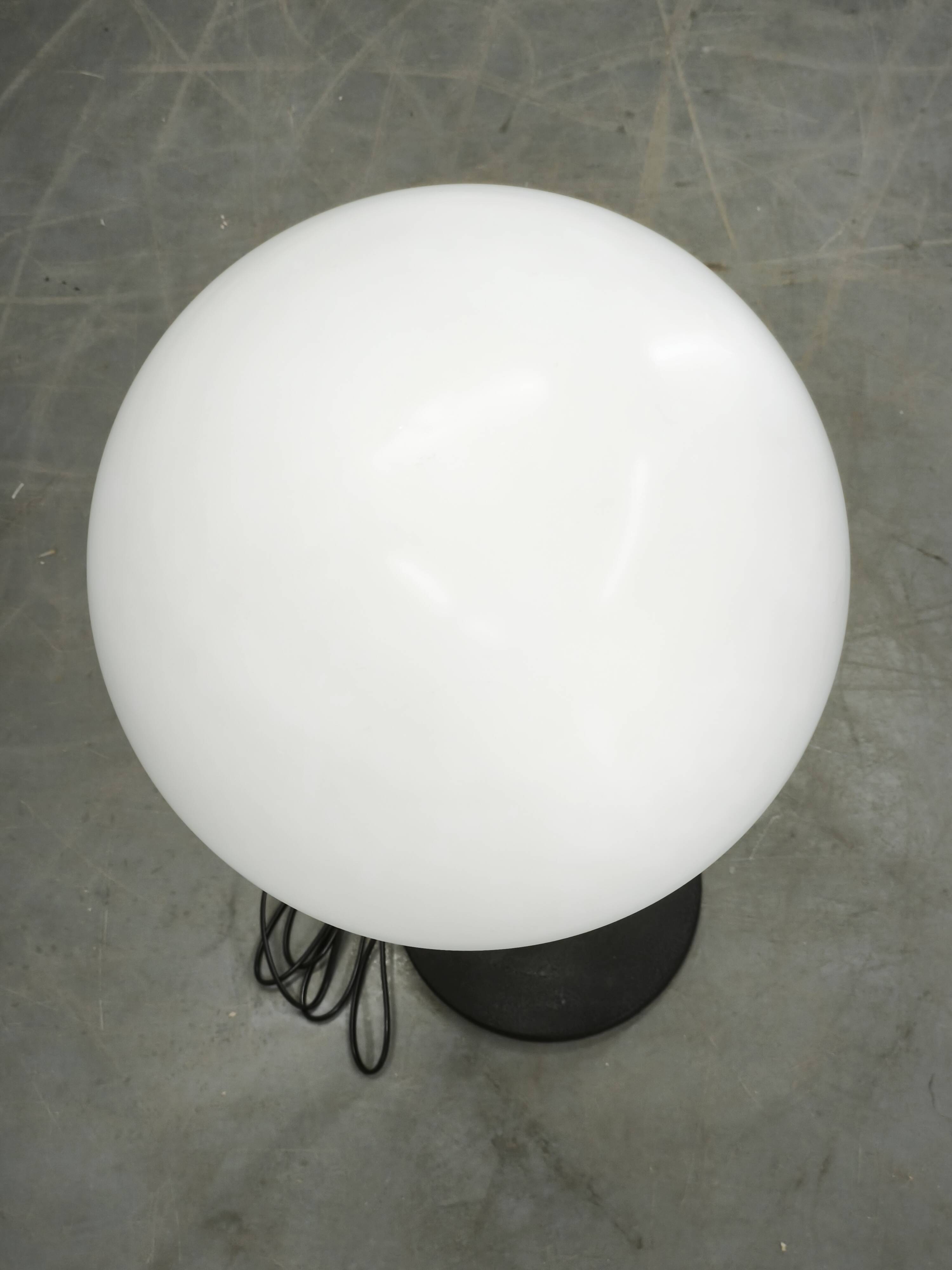 1960s Lidokov Space Age Brass and Opaline Glass Floor Lamp