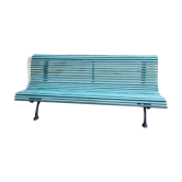 Parisian garden cast iron and green end slats XIX bench
