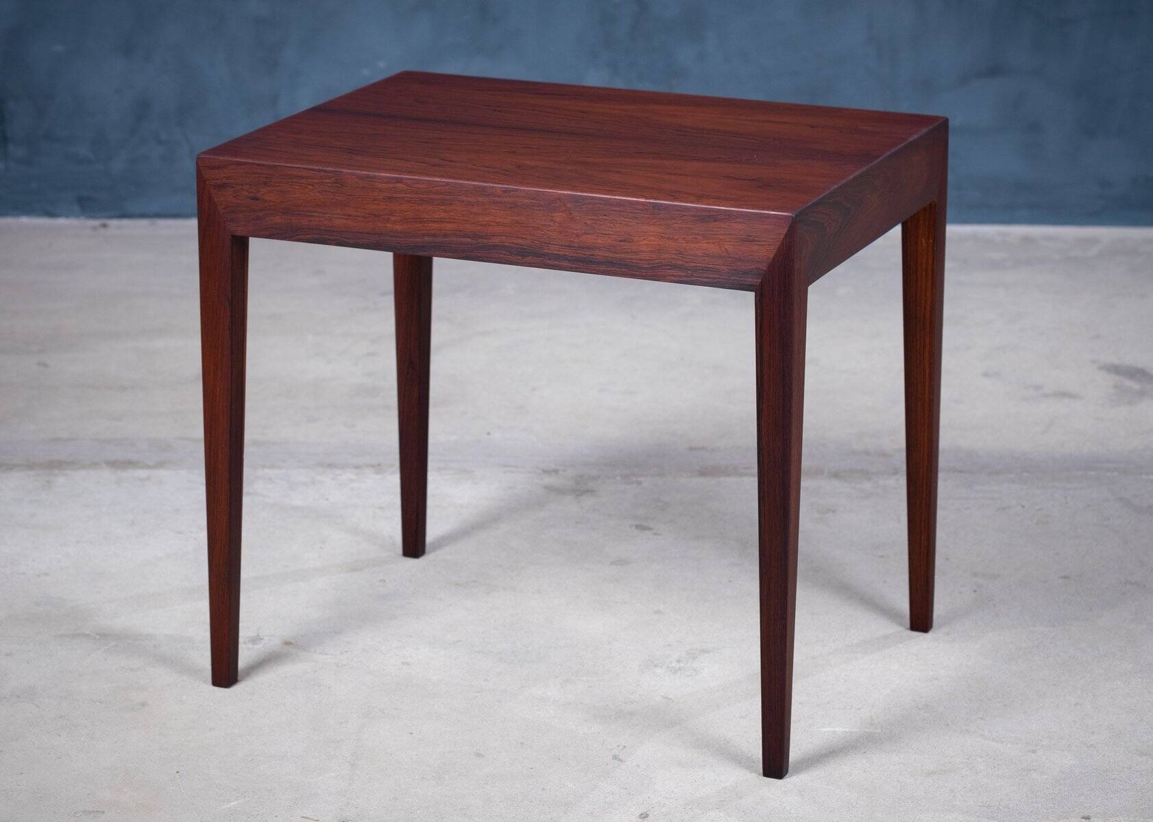 Side Table with Drawer in Rosewood by Severin Hansen for Haslev Møbelsnedkeri, 1950s