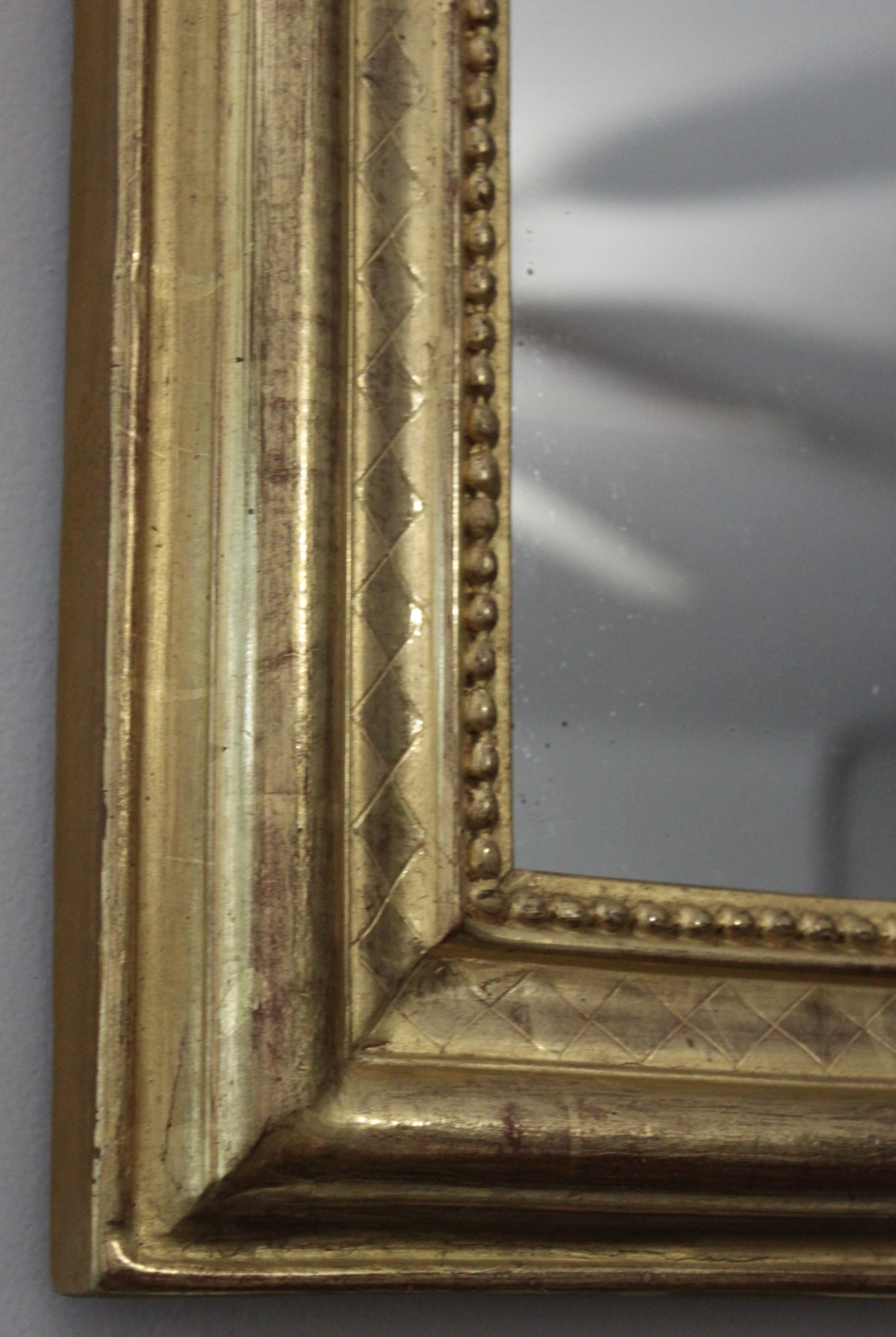 Golden Louis Philippe Mirror with Gold Leaf 55x76cm