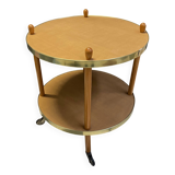 Wood round serving trolley sidetable 1960s