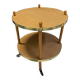 Wood round serving trolley sidetable 1960s
