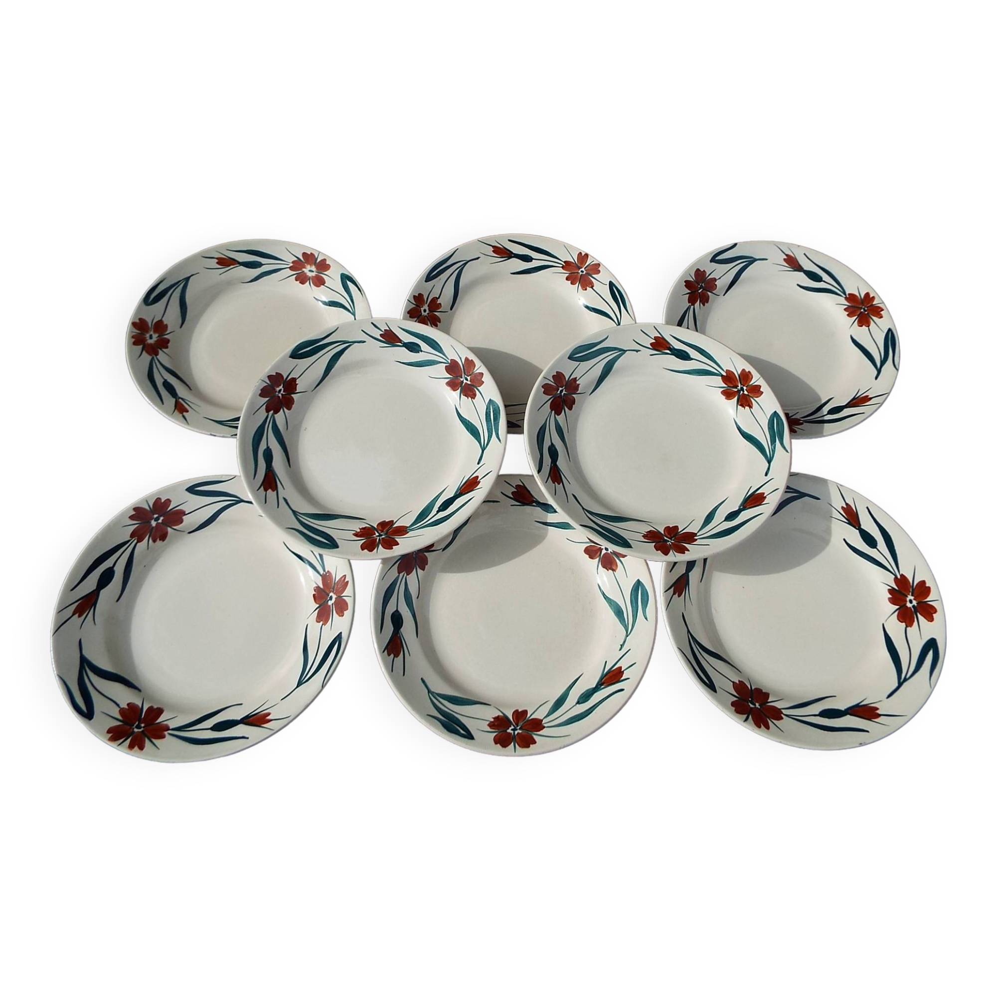 8 flat plates Terre de Fer Longchamp model Christiane