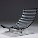 Fauteuil aved pouf de Roger de Winter, années 1960, Belqique