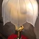 large bronze lamp 74x33 6kg 1850 to 1900 thick opaque glass shade, ele