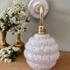 Vintage globe wall light in white Clichy glass