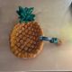 small pineapple butter dish and its vintage VALLAURIS knife