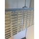 Opalino striped “listelli” murano glass rectangular chandelier