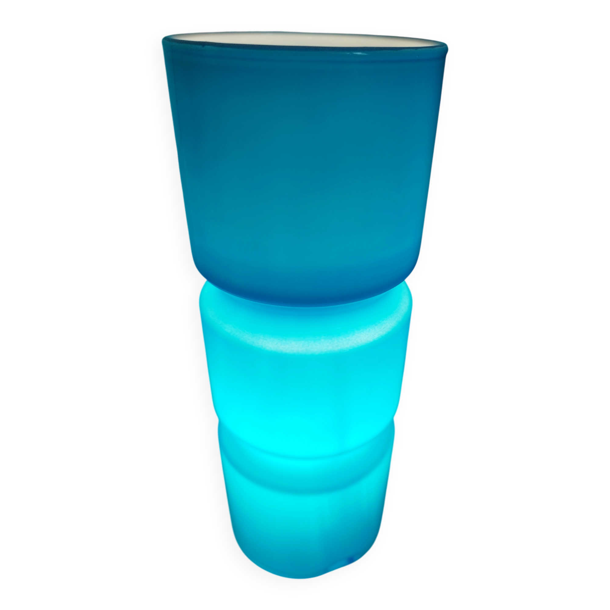 Vintage blue glass table lamp from the 90s, Habitat model.