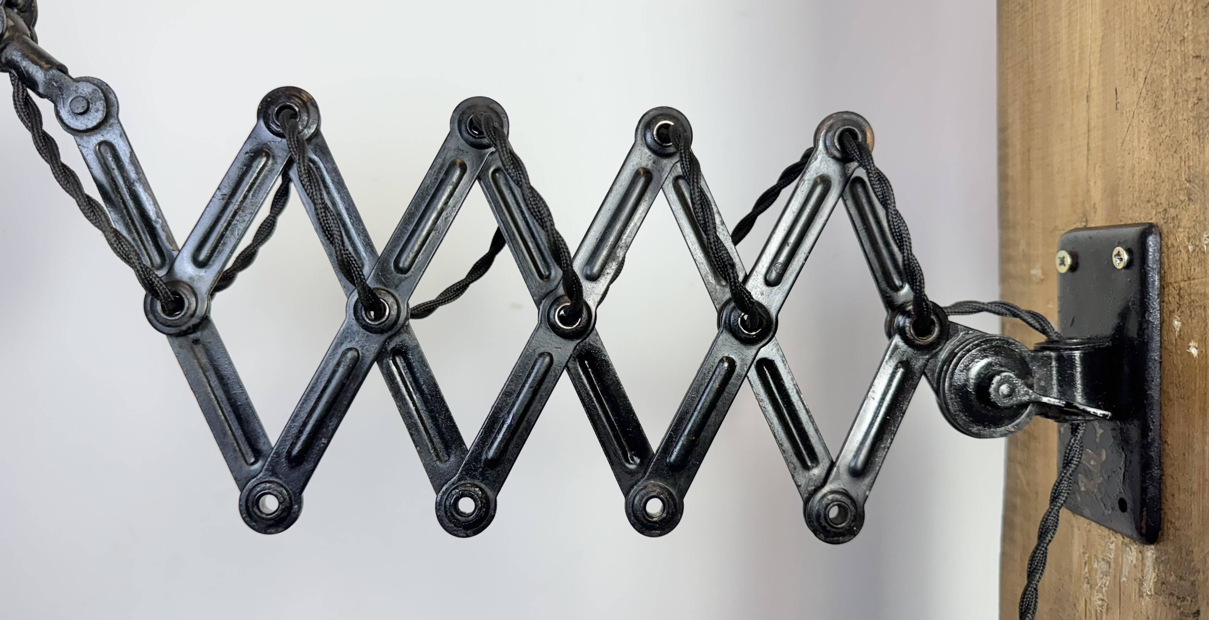 Black Industrial Bauhaus Scissor Wall Lamp from Kaiser Idell, 1930s