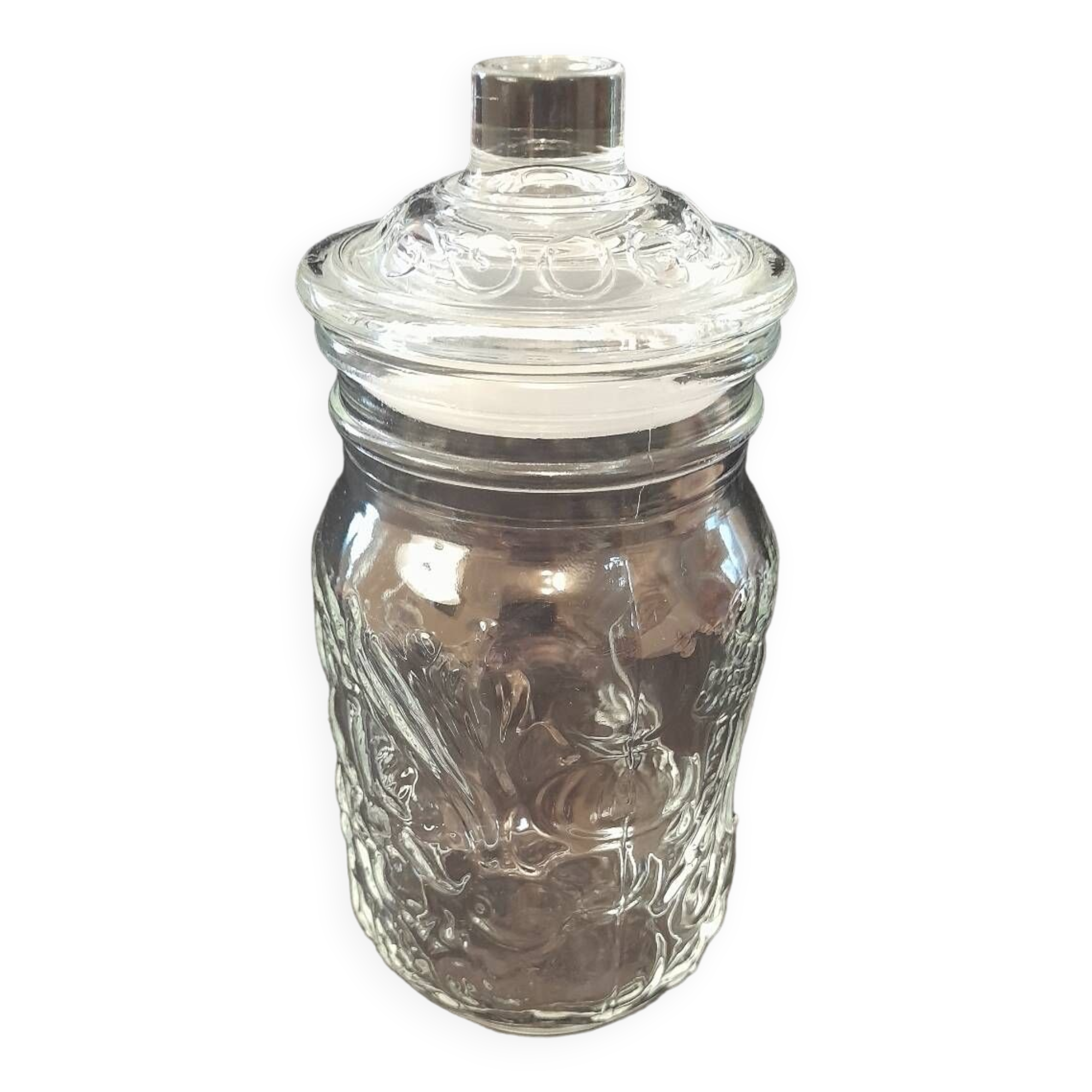 Transparent Italian glass jar with airtight fidenza cap