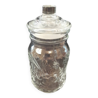 Transparent Italian glass jar with airtight fidenza cap