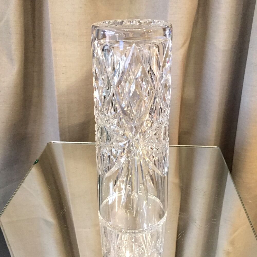 Bohemian crystal tube vase