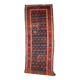 Tapis couloir ancien persan kurde fait main, usé, 103 cm x 375 cm, années 1900.