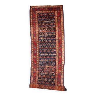 Handmade antique Persian Kurdish distressed runner 103cm x 375cm 1900s