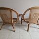 Pair of vintage rattan and cane armchairs – 1960s/70s