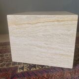 Base table shape square 1970 travertine on wheels french work