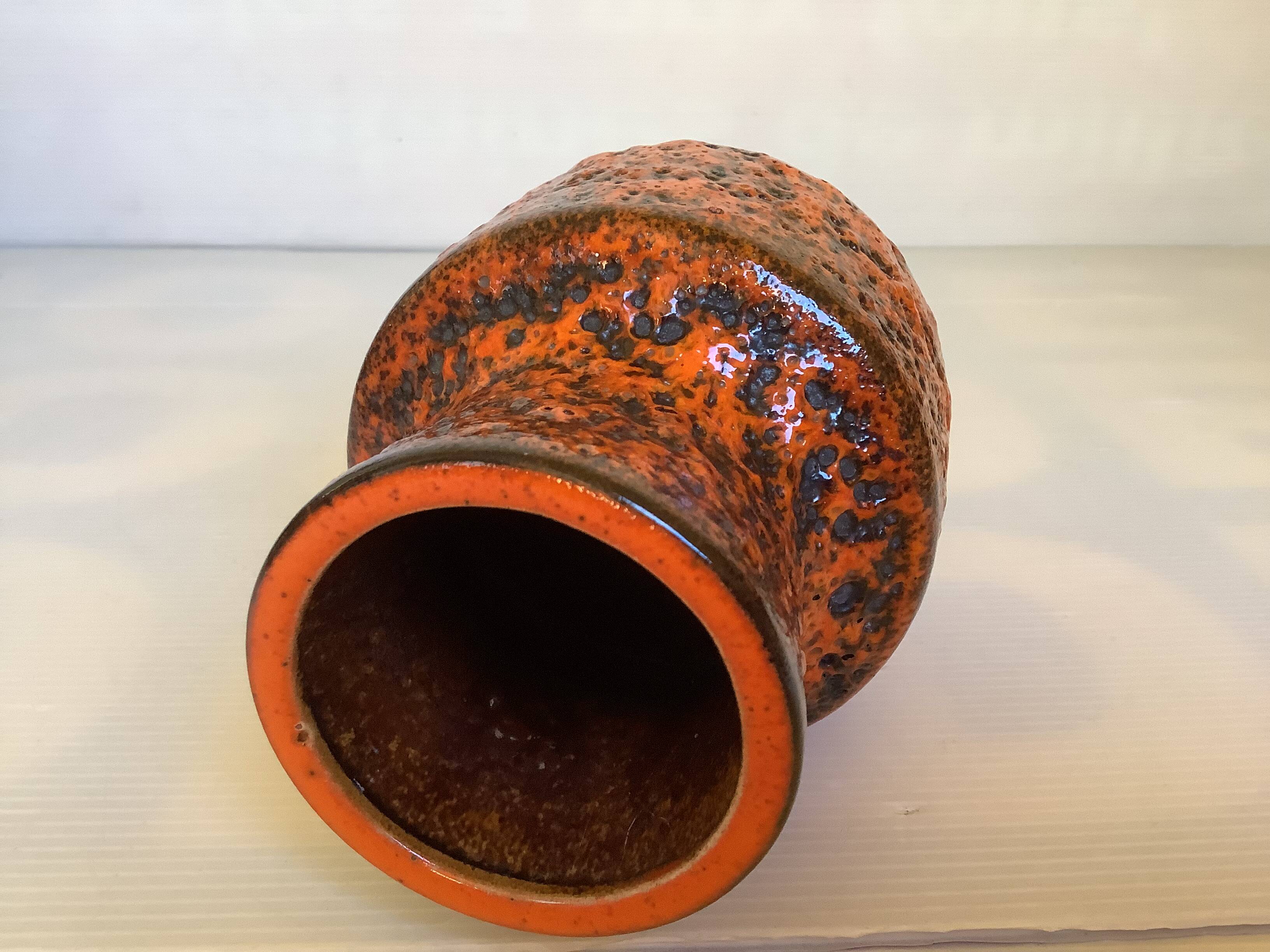 Vase orange écume de mer fat lava