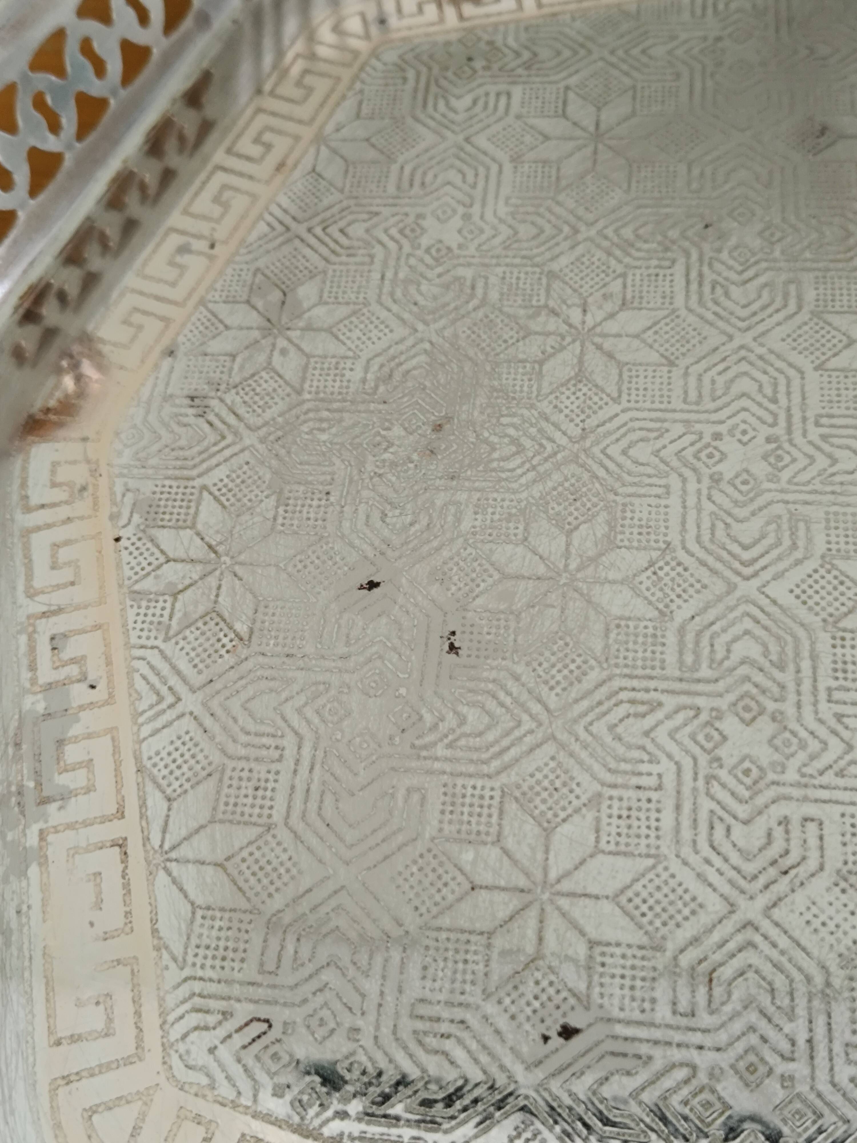 Antique silver-plated metal tray