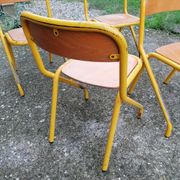Lot de 4 chaises d'écolier vintage