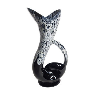 Vase fat lava bicolore vintage 28 cm