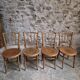 Set of 4 Fischel bentwood bistro chairs, Czechoslovakia, circa 1930–1950.