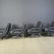 Set of 4 swivel chairs by Bernd Munzebrock for Walter Knoll, 1970s