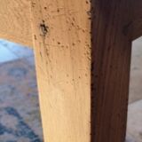 Solid oak farmhouse table with central drawer and extension