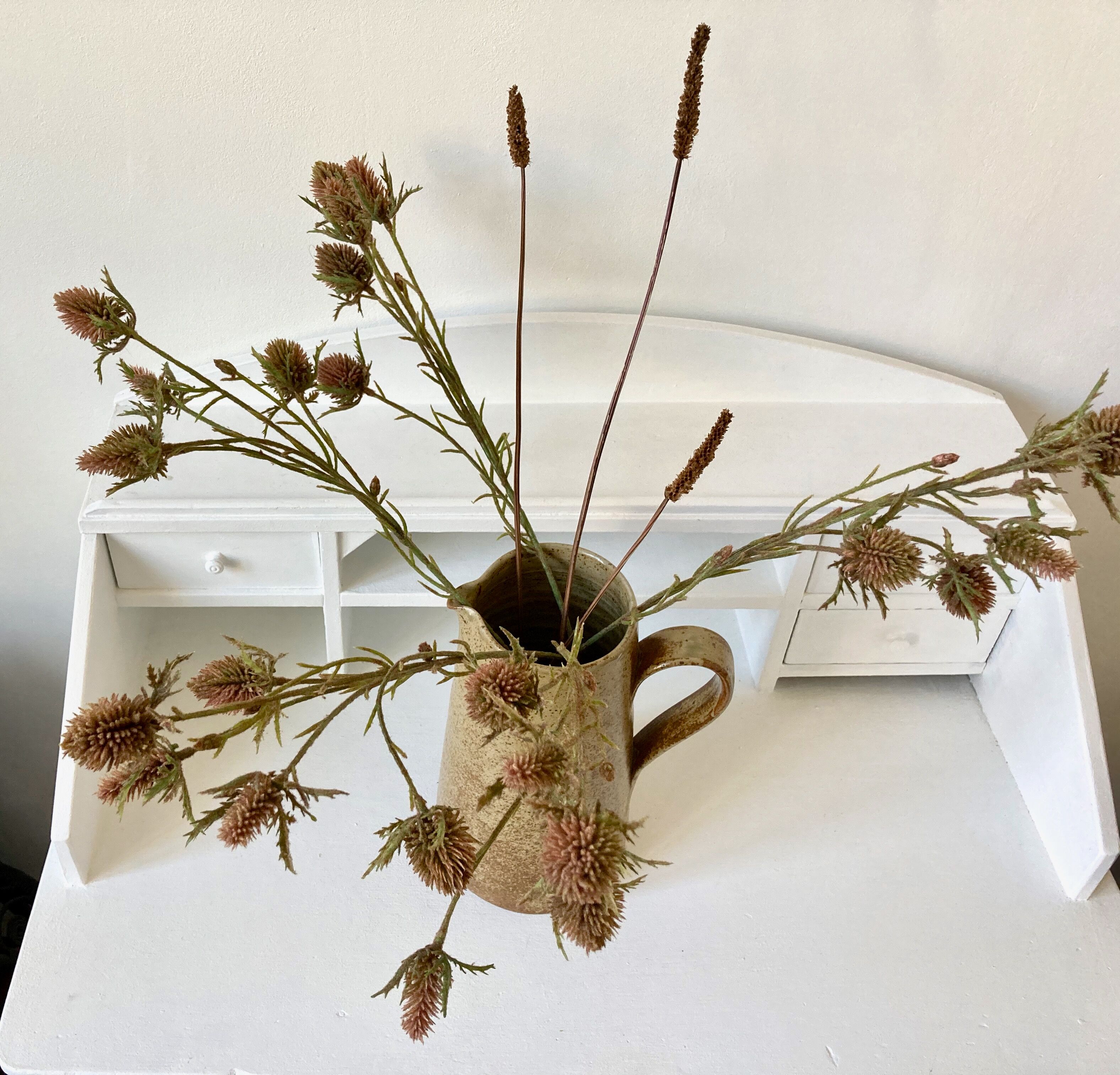 Pitcher sandstone vase signed