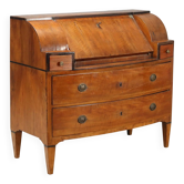 Antique drop-leaf cabinet in walnut, painted ebony wood, 19th century.