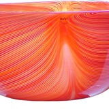 Veart Venice Italy vase "piumato" mezza filigrana design Mario Ticcò years '83
