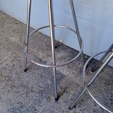 Pair 2 high bar stools all chrome