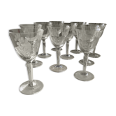 Engraved crystal glass service