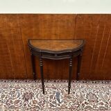 Table d'appoint, console anglaise classique noire avec plateau en cuir