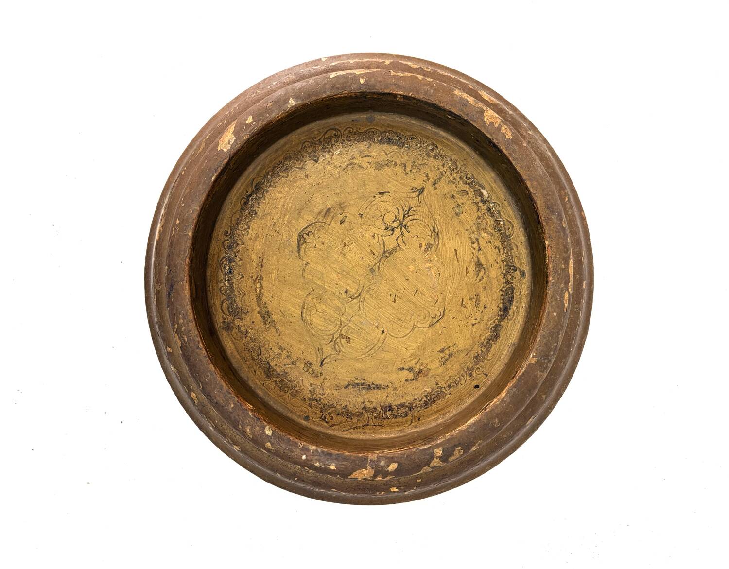 Golden leaf wooden base from the 19th century