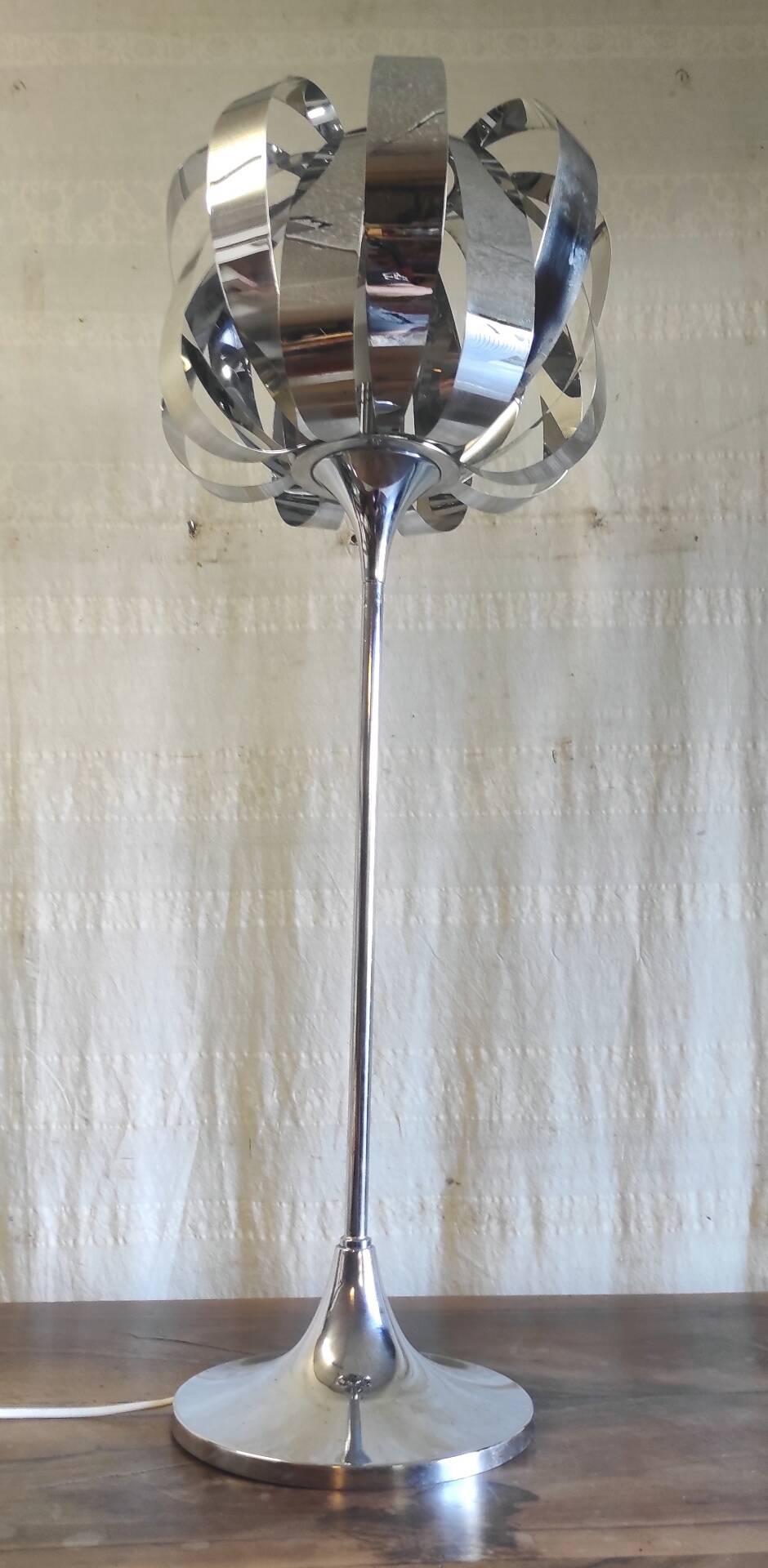 XL table lamp in chrome metal by Seylumiere - 70s/80s