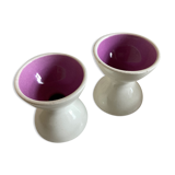 Set of 2 diabolo shells in faience 1960 Space Age