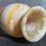 Baluster vase in real vintage honey onyx stone 25 cm