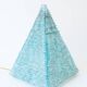 Large vintage pyramid lamp in metal and glass – Sculptural design from the year
