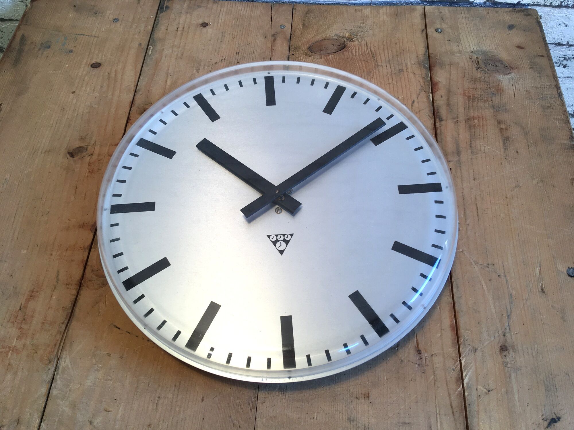 Industrial wall clock from Pragotron, 1980