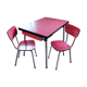 Red vintage formica table and 2 chairs