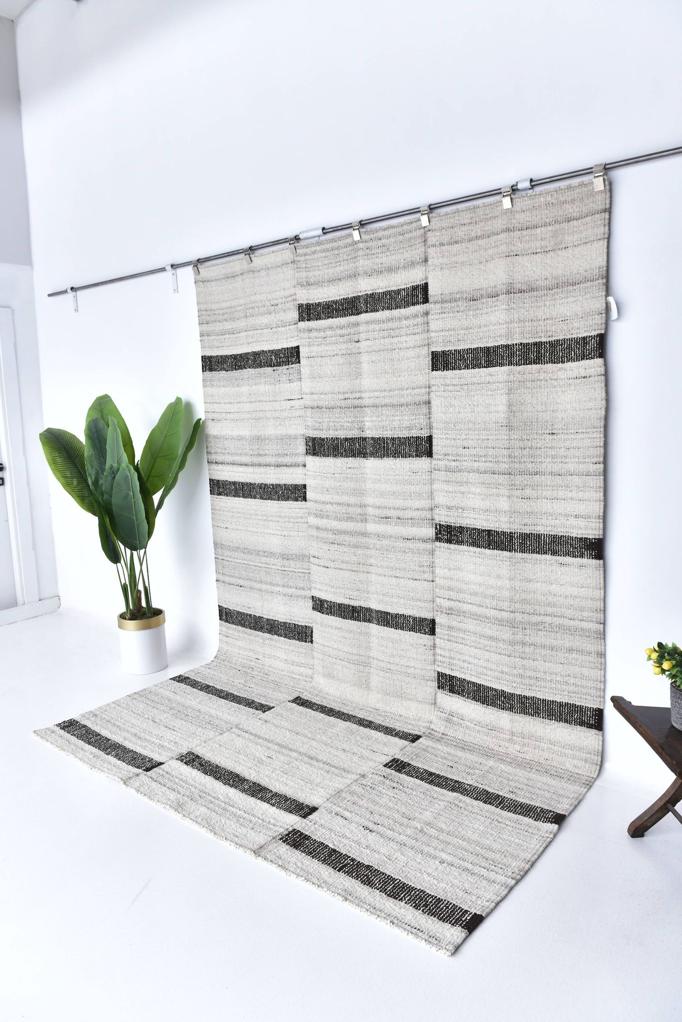7x10 Beige & Brown Turkish Vintage Kilim Rug 215x320Cm SK 242206