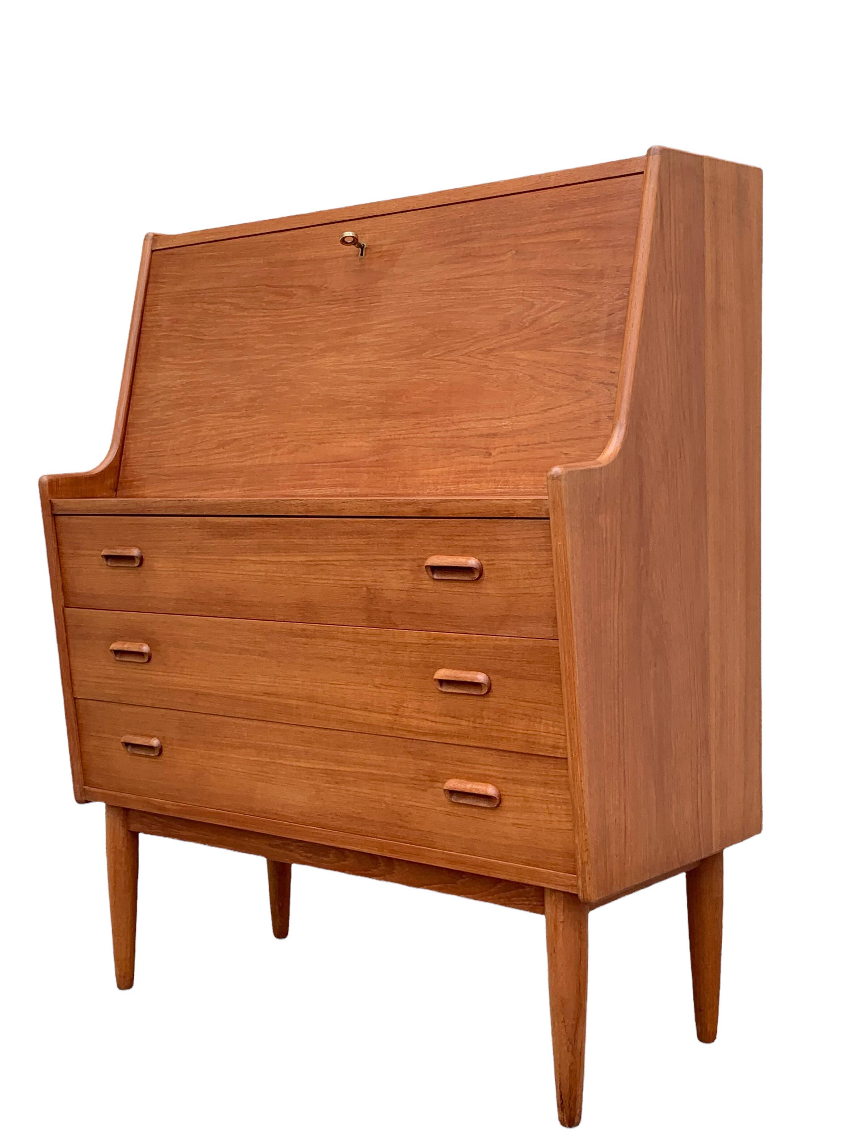 Secretary chest of drawers Teak by Arne Wahl Iversen for Falster Modelfabrik 1960