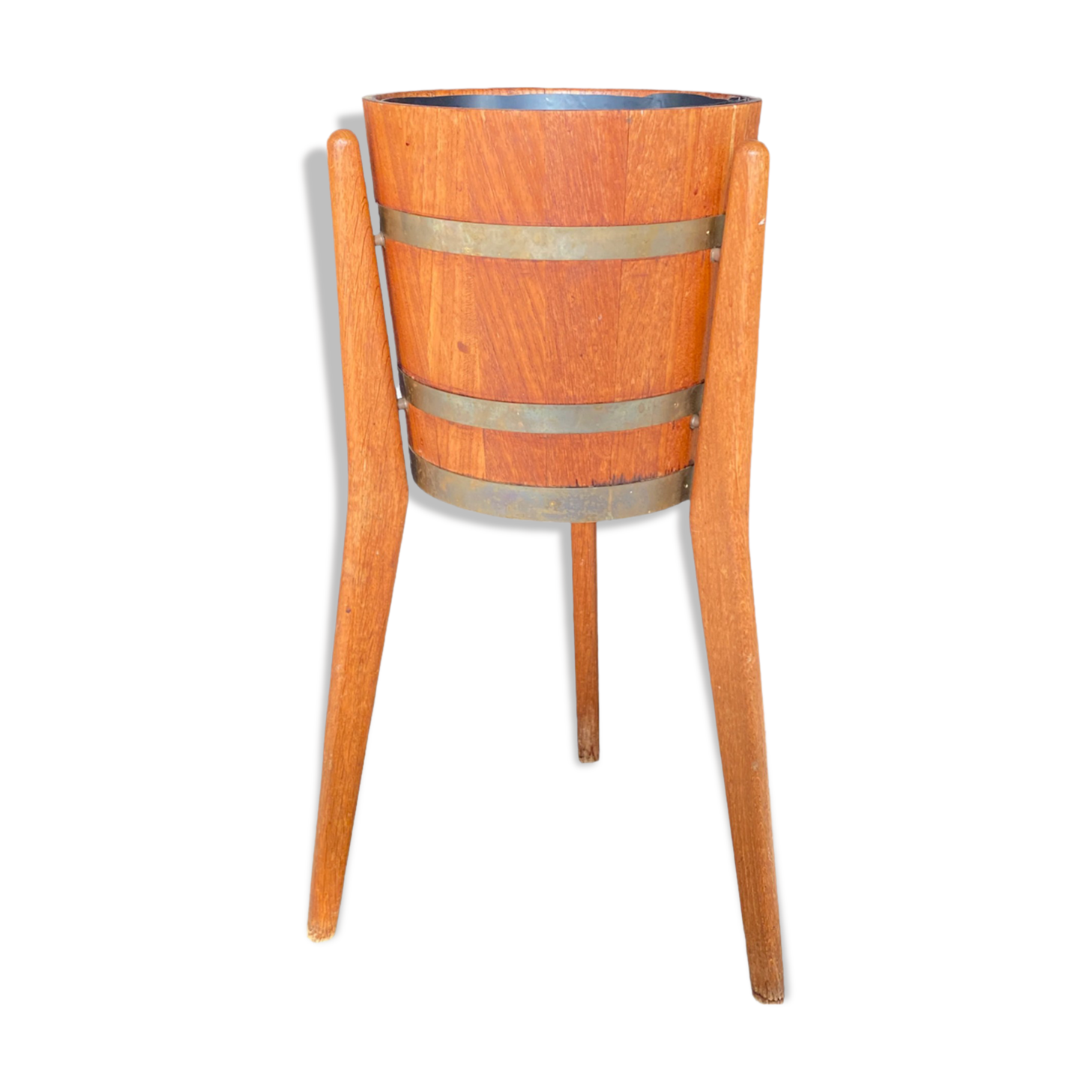 Scandinavian teak plant holder