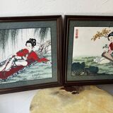 Pairs of Chinese Geisha Wall Panels