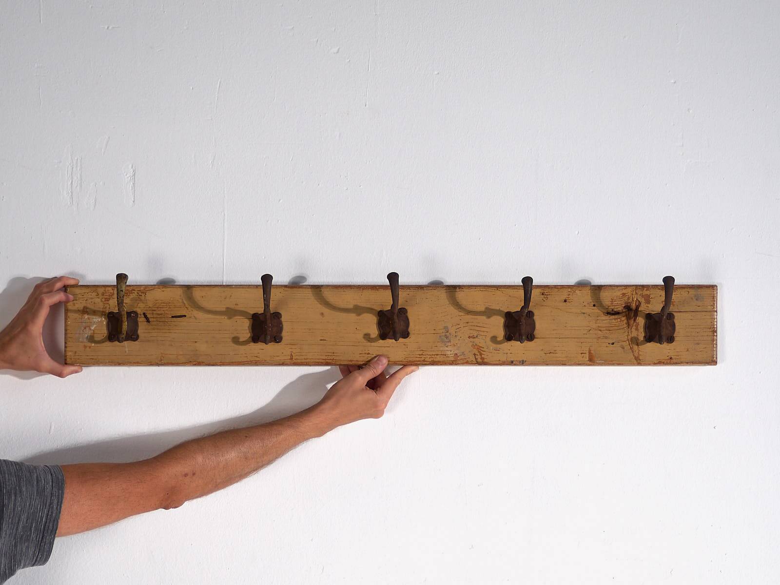 Antique solid wood coat rack (c.1920) #45