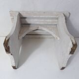 Old small white bench vintage step